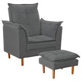Poltrona Decorativa Sala De Estar Quarto Leitura Azera Suede