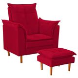 Poltrona Decorativa Sala De Estar Quarto Leitura Azera Suede