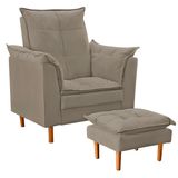 Poltrona Decorativa Sala De Estar Quarto Leitura Azera Suede