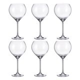 Conjunto Com 6 Taças Para Vinho Tinto Carduelis 640ml Bohemia Crystalite