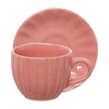 Conjunto Para Cha Bella Rosa 150ml 4 Xicaras E 4 Pires Hauskraft