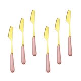 Jogo Facas Para Patê Rosa E Dourado Com 6 Peças We Make