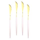 Jogo Facas Slim Rosa E Dourado Com 4 Peças We Make