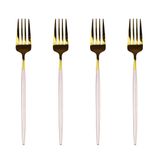 Jogo Garfos Slim Rosa E Dourado Com 4 Peças We Make