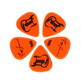 Kit C/ 5 Palhetas Oficiais Roger Franco Guitarra 1.2 Mm Delrin Fluorescente Orange