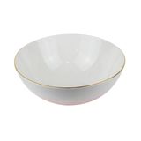 Tigela Gaia Rosa Com Borda Dourada 22,5x9,5cm We Make