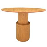 Mesa De Jantar Cilindro Spin Redonda 100 Cm Tampo Freijó Base Freijó Cor Marrom