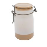 Pote De Vidro Pequeno Solid Dual Colors Branco E Caramelo Urban