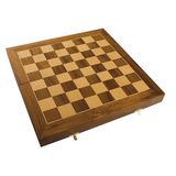 Tabuleiro De Xadrez Dobrável Estojo Marchetado 35x35cm