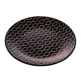 Prato Para Sobremesa De Cerâmica Colmeia Preto 20,5cm Lyor