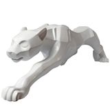 Pantera Branca Estatueta Decorativa De Cerâmica 37cm Verito