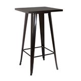 Mesa Bistro Alta De Bar Café Tolix - 60 X 60 Cm Preta