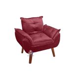 Poltrona/cadeira Decorativa Glamour Com Pés Quadrado Vinho / Bordô