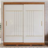 Guarda Roupa Casal Com Pés 2 Portas De Correr 100 Mdf Ayla Panan