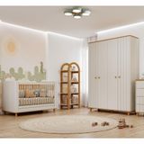 Quarto De Bebê Completo Berço E Guarda Roupa 4 Portas 100 Mdf Lívia Permobili
