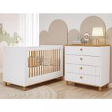 Quarto De Bebê Completo Berço E Cômoda 4 Gavetas 100 Mdf Lívia Permobili