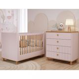 Quarto De Bebê Completo Berço E Cômoda 4 Gavetas 100 Mdf Lívia Permobili
