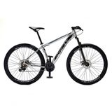 Bicicleta Aro 29 Krw Alumínio 27 Vel Freio A Disco Suspensão Dianteira S7 15.5 Prata-preto