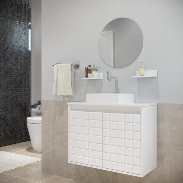 Kit Gabinete E Espelho Carol Darabas Agardi Branco