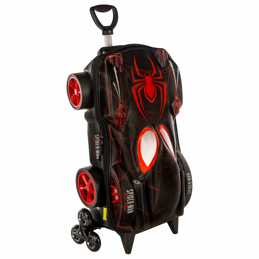 Mochila 3d De Rodinhas Infantil Homem Aranha Miles Morales Maxtoy