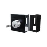 Fechadura Stam 701/80 Portão Sobrepor Preto Fosco/inox