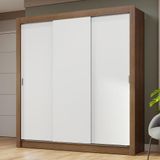 Guarda-roupa Casal 3 Portas De Correr Rustic/branco Nobre Madesa