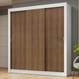 Guarda-roupa Casal 3 Portas De Correr Branco/rustic Nobre Madesa