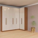 Guarda-Roupa Modulado Canto Reto Bartira Lugano 7 Portas, 5 Gavetas e 10 Prateleiras com 3 Peças