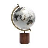 Globo Decorativo E Madeira Branco 9cm X 20cm X 34cm