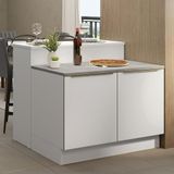 Ilha De Cozinha Com Bancada E Balcão 120 Cm Branco Lux Madesa Branco