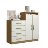 Cômoda 4 Gavetas 2 Portas Com Sapateira Organizadora Londres Aramóveis Atacam/off