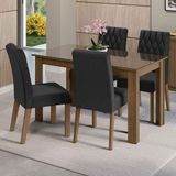 Conjunto Sala De Jantar Mesa Tampo De Vidro 4 Cadeiras Rustic/oxford Celina Madesa