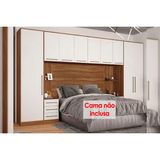 Quarto Casal Modulado Irlanda 6 Peças (2 Armários + 1 Ponte Aérea + 3 Complementos) Qcm162 Amendola/branco - Demóbile