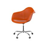 Cadeira Eames Arm Office Terracota E Cromada