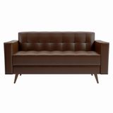 Sofá 2 Lugares Vitrola Revestimento Sintético Café 175 Cm