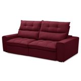 Sofá Retrátil Reclinável 3 Lugares 230cm Damy F05 Veludo Vinho