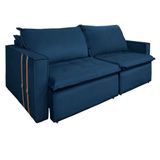 Sofá Retrátil Reclinável 2 Lugares 180 Cm México Veludo Azul Marinho K01 - D&#39;rossi