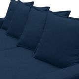 Sofá Retrátil Reclinável 3 Lugares 215cm Roma F05 Veludo Azul