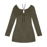 Vestido Juvenil Em Ribana Canelada Lurex Minty Verde 16