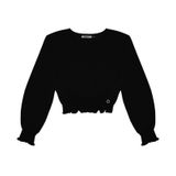 Blusa Juvenil Feminina Manga Longa Minty Preto 14