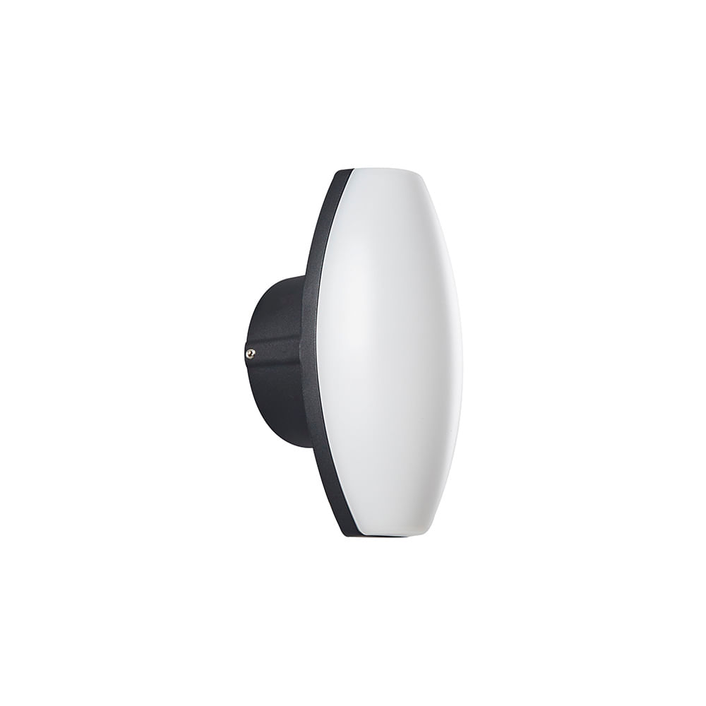 Arandela Nordecor Pako Oval 2w+5w Led Bivolt Preto 3000k Luz Amarela 2854