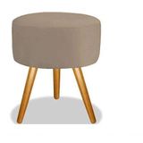Puff Decorativo Redondo 40 Cm Dóris Pé Palito Suede