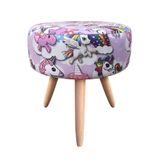 Puff Decorativo Redondo 40 Cm Dóris Pé Palito Suede