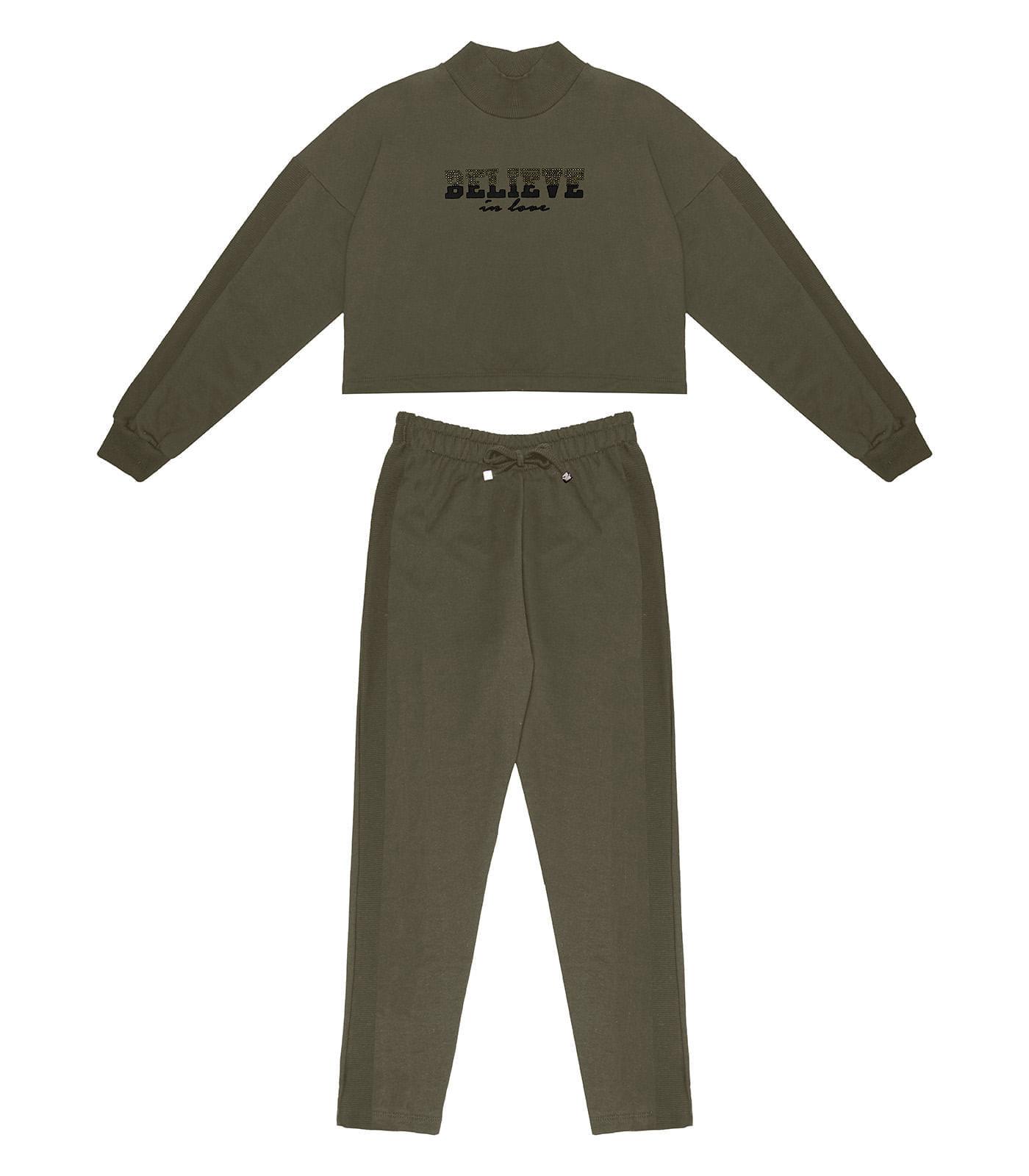 Conjunto Juvenil Feminino Blusão Com Calça Minty Verde 12