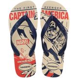 Havaianas Top Marvel Logomania Bege Palha/marinho