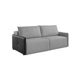 Sofá 2 Lugares Retrátil Urban Com Entrada Usb Linho Cinza E Preto 160 Cm