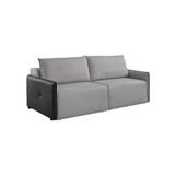 Sofá 2 Lugares Retrátil Urban Linho Cinza E Preto 160 Cm
