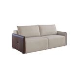 Sofá 2 Lugares Retrátil Urban Linho Bege E Marrom 160 Cm