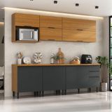 Cozinha Completa Itatiaia Ideale 6 Peças Com 10 Portas, 2 Gavetas E 6 Prateleiras 260 Cm De Largura