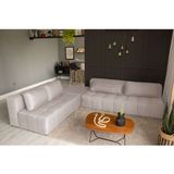 Sofá Modular 2 E 3 Lugares Com Puff Soho Linho Cru